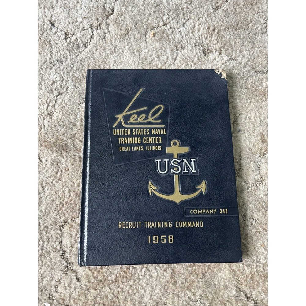 1958 Keel US Navy Yearbook Great Lakes Naval Training Center Company 343 USN VTG